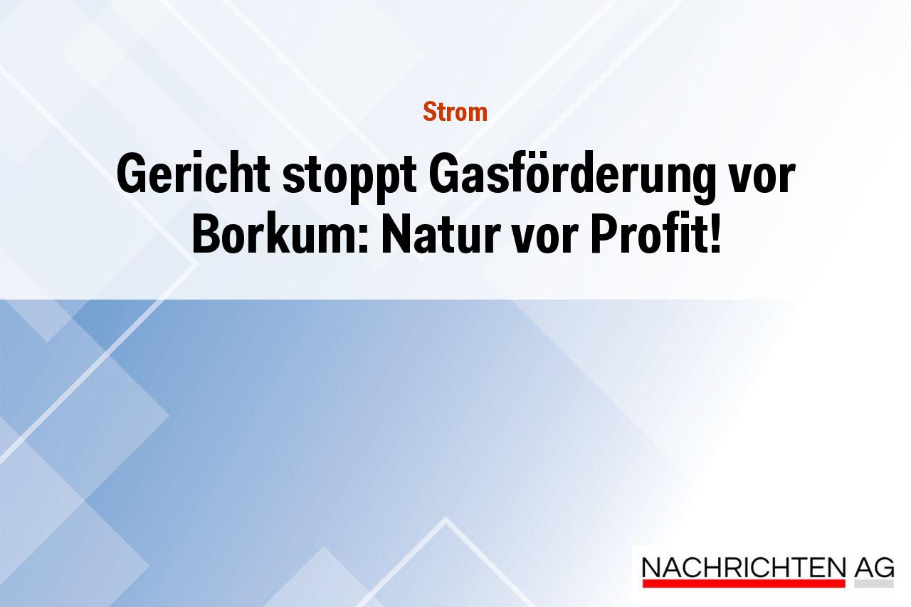 Gericht stoppt Gasförderung vor Borkum: Natur vor Profit!
