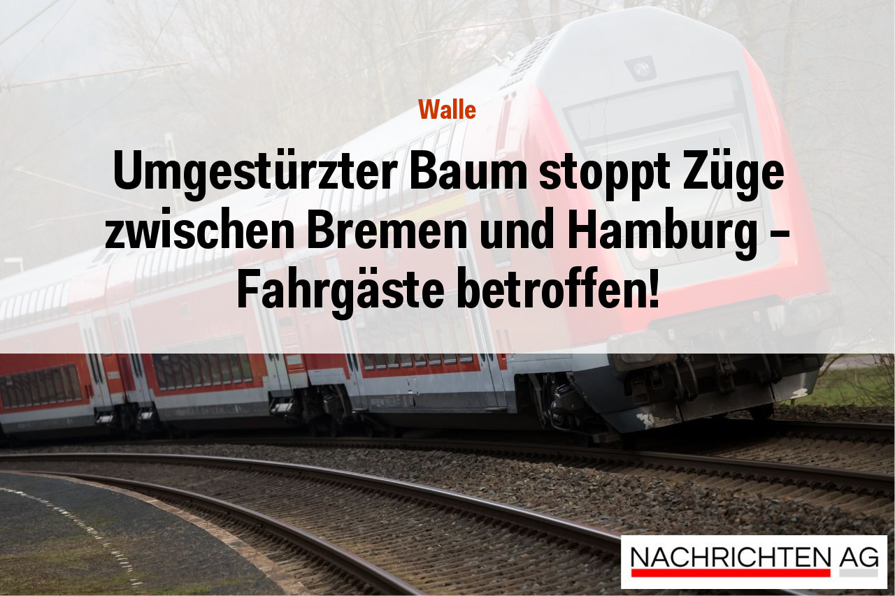 Umgestürzter Baum stoppt Züge zwischen Bremen und Hamburg – Fahrgäste betroffen!